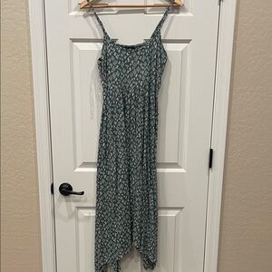 Angie Teal and White Maxi Dress